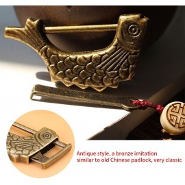 HEEPDD Rétro Cadenas 2.3 x 1.2 x 0.3inch en Forme de Poisson Antique Bronze Métal Serrure Vieux Style Chinois Archaistic Box Lock pour boîte à Bijoux tiroir - B07W3T6WYN