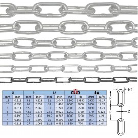 NietFullThings 5-mètre 3-mm d'épaisseur chaîne en Acier Inoxydable V4A Lien Longue de en Un Seul Morceau Anchor Chain DIN 5685 DIN 763 5-m A4 - B08VG9JBLR