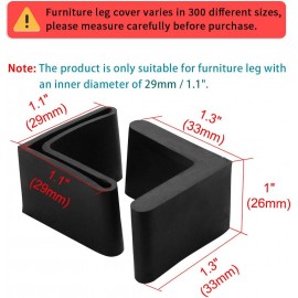 Sourcingmap 10pcs Patin Angle Fer Pieds Chaise Protection en Caoutchouc Embout Meuble Forme L Capuchon 29 mm x 29 mm Noir - B008SBD2OY