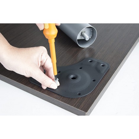 Emuca Pieds de table réglables Ø60x710mm set de 4 pieds de table en acier réglage en hauteur 710-730mm noir - B00XKV1NMU