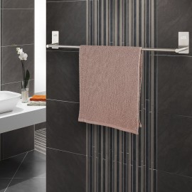 Barre porte-serviettes auto-adhésive en acier inoxydable brossé pour salle de bain 55 cm étanche et antirouille - B07CKBB6M2