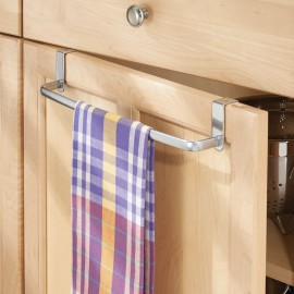 InterDesign Axis accroche-torchon pour porte porte-serviettes pratique en métal pour cuisine et salle de bain barre de cuisine à suspendre argenté - B0095ON8SS