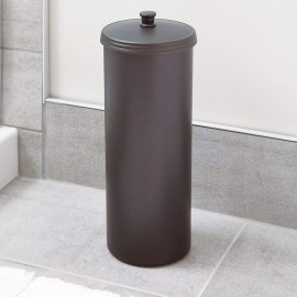 InterDesign Kent dérouleur papier WC avec couvercle porte papier toilette autoportant en plastique au design compact Noir - B00FFDZUXY
