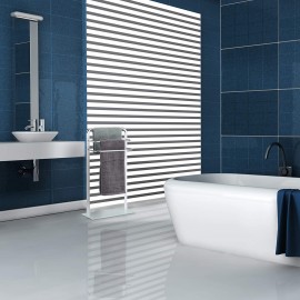 Relaxdays blanc Porte 3 barres métal chromé support serviettes design moderne HxlxP 80x45x20 cm argenté verre 80 x 45 x 20 cm - B07L3S5F5R