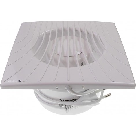 Vent Systems Ventilateur électrique – Ø 100 mm avec câble et interrupteur – Pour l'intérieur – Ventilateur silencieux pour salle de bain cuisine chambre – 2 vitesses - B098B6GPZH