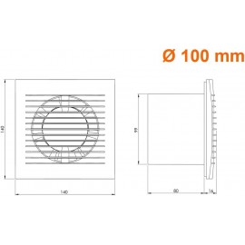 Ventilateur mural silencieux avec minuteur Anthracite Diamètre : 100 mm - B07X87G9XR